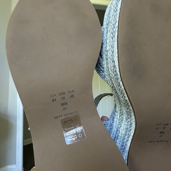 Anthropologie Vicenza Crochet Platform Heels Blue Chunky Platform US 10 EU 41 - Picture 11 of 12